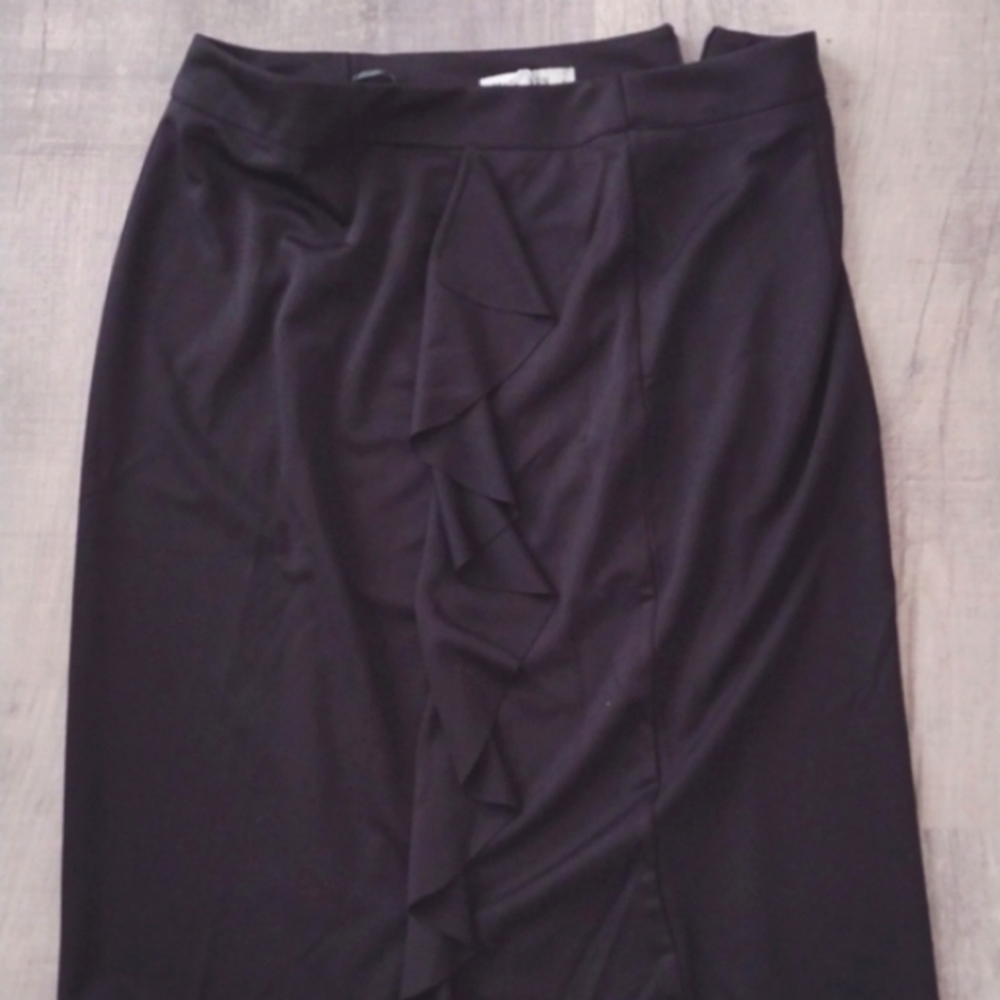 New GRACE KARIN Elegant Ruffle stretch Black Skirt size XL